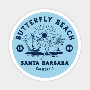 Vintage Butterfly Beach Surfing // Retro California Beach Santa Barbara 1988 Magnet